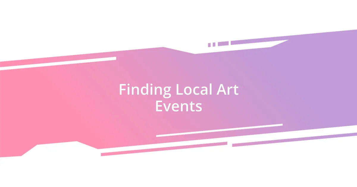 Finding Local Art Events